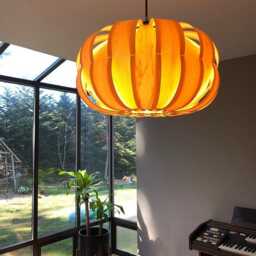 Wood Crown Pendant Light-Maple-Chandelier-Ceiling Light-Lighting-Pendant Light-Rustic Light - thumbnail 1
