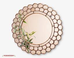 "Peruvian Gold Round Mirror 23.6In ""Cuzco" - thumbnail 1