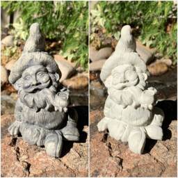 Handmade Garden Gnome Cement Statue - thumbnail 1