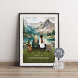Gay Couple Personalised Gift, With Pets & Pet, Family Illustration, Anniversary Gift For - thumbnail 2