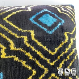 "Traditional Handwoven Silk Velvet Pillow Cover, 16""x24" - thumbnail 3