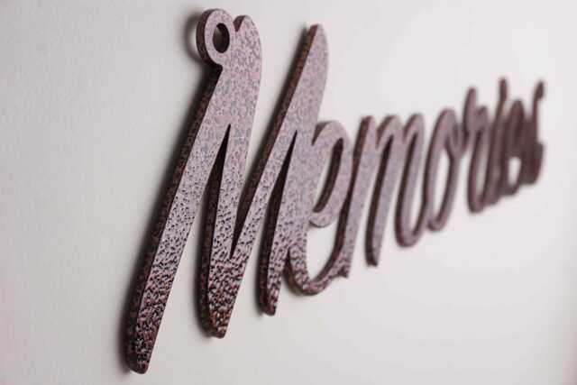 Memories Metal Wall Sign - Decorative Word Art Handmade Steel Home Decor UK Made -Family Keepsake - image 1