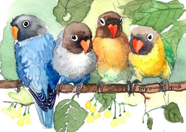 Our Happy Hours - Art Print Limited Edition Collectible in Various Size Perfect For Lover & Collectors Watercolor By Me
