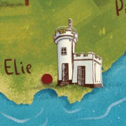 New East Neuk Of Fife Illustrated Map - Elie Pittenweem Anstruther Crail St Andrews Isle May Whimsical Print - thumbnail 3