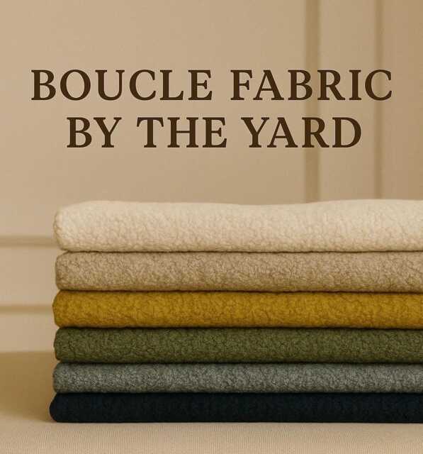 Heavyweight Boucl?? Fabric By The Yard - Textured Upholstery, 100% Polyester - image 1
