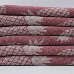 "Turkey Towel, Burgundy Peshtemal, Festival Towel, Hammam Towel, Turkish Towel, 40""x68" - thumbnail 2