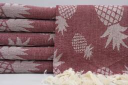 "Turkey Towel, Burgundy Peshtemal, Festival Towel, Hammam Towel, Turkish Towel, 40""x68"