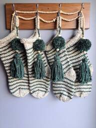 Hand Knit Christmas Stocking Scandinavian Holiday Decor