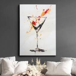 Vibrant Cocktail Glass Beverage Watercolor Drink Painting Framed Poster Print & Canvas Wall Decor Art Bedroom Home Interior Bar Gift