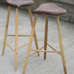 Canadian Walnut Bar Stools Inspired By Esherick - thumbnail 4