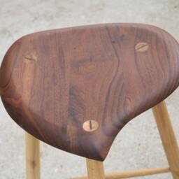 Canadian Walnut Bar Stools Inspired By Esherick - thumbnail 3