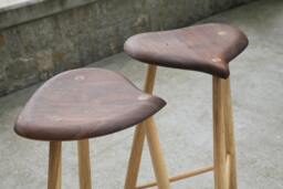 Canadian Walnut Bar Stools Inspired By Esherick - thumbnail 1