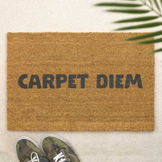 Carpet Diem Doormat Funny Latin Inspired Welcome Mat Humorous Home Entrance Novelty Gift For Friends & Housewarming - image 1