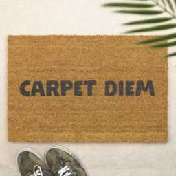 Carpet Diem Doormat Funny Latin Inspired Welcome Mat Humorous Home Entrance Novelty Gift For Friends & Housewarming - thumbnail 1
