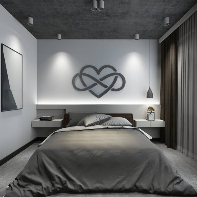 Infinity Heart Wall Art, Infinite Love Charm Decor Polyamory Symbol Sign Home Decoration For Men Or Women - Skuinlo - image 1