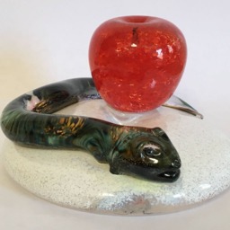 Glass Sculpture - Adam & Eve Temptation Art John Gibbons - thumbnail 4