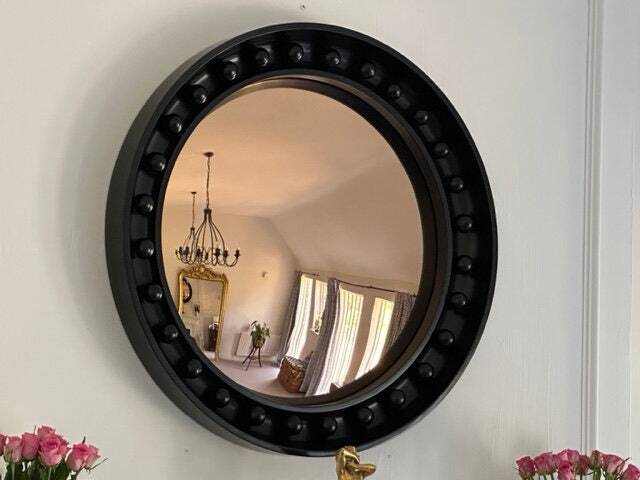 Ravello Forte Convex Mirror Rose Gold Glass, Solid Oak Frame - 40 - image 1