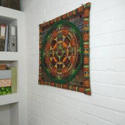 Soft Mandala, Textil Wall Decoration, Ooak Handmade Textile Unique Artwork, Home Decor, Room Hanging, & Living - thumbnail 3