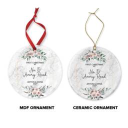 Personalised First Christmas New Home Ornament Eucalyptus Marble Style - thumbnail 3