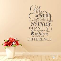 Serenity Prayer Wall Decal Quote - Vinyl Word Art Custom Home Decor - thumbnail 1