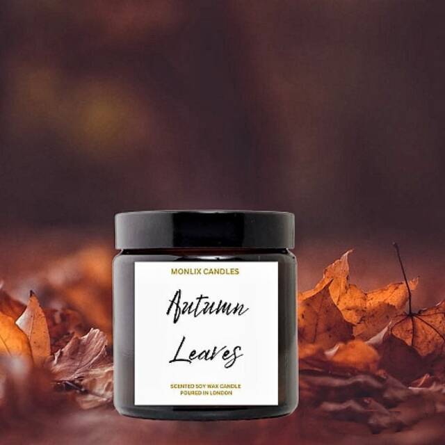 Soy Wax Autumn Scented Candle, Pumpkin Spice, Amber Jar Candle, Autumn Gift, Autumn Home Decor, Fall Candle, Container Candle, Candle Gift For Men - image 1