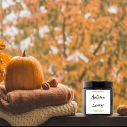 Soy Wax Autumn Scented Candle, Pumpkin Spice, Amber Jar Candle, Autumn Gift, Autumn Home Decor, Fall Candle, Container Candle, Candle Gift For Men - thumbnail 2