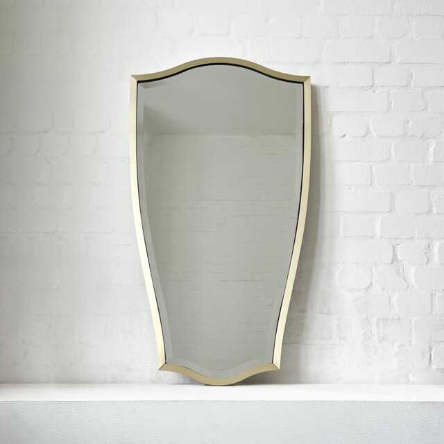 Vintage N.7 Freeform Mirror With A Bevel & Brass Full Frame - image 1