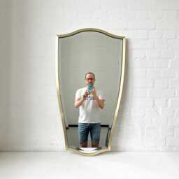 Vintage N.7 Freeform Mirror With A Bevel & Brass Full Frame - thumbnail 3