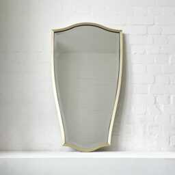 Vintage N.7 Freeform Mirror With A Bevel & Brass Full Frame - thumbnail 1