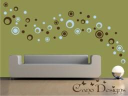 Dots & Rings, 2 Colors, 5 Sizes - Vinyl Wall Decals Stickers, Kids Room, Nursery, Children Bubbles, Rings, Circles - thumbnail 1