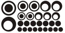 Dots & Rings, 2 Colors, 5 Sizes - Vinyl Wall Decals Stickers, Kids Room, Nursery, Children Bubbles, Rings, Circles - thumbnail 2