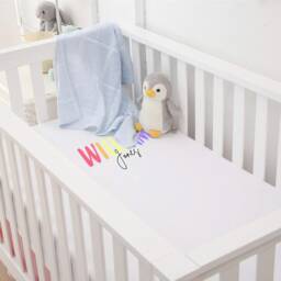 Personalised Custom Bedding Sheet, Cot, Crib, Toddler Bed, Princess Theme Nursery, Any Name, Rainbow Text, New Baby Gift, Decor - thumbnail 2