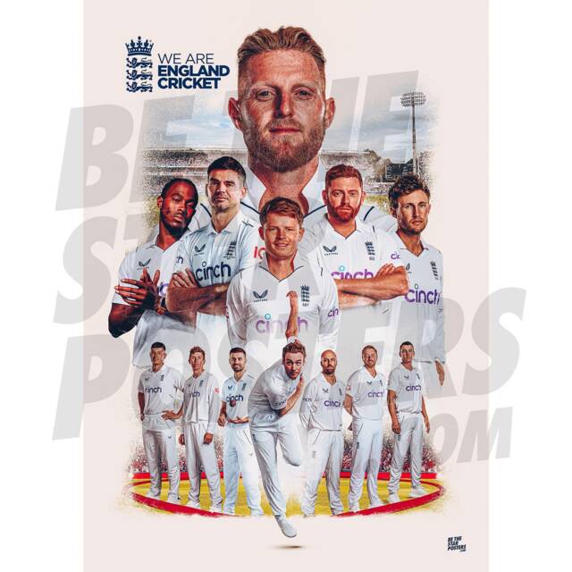 England Cricket The Ashes Test Montage Poster - Officially Licensed Product A4/A3 A2 + Framed Options - image 1