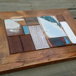 Unique Reclaimed Warm & Colorful Wood Wall Hanging - thumbnail 4