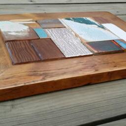 Unique Reclaimed Warm & Colorful Wood Wall Hanging - thumbnail 3