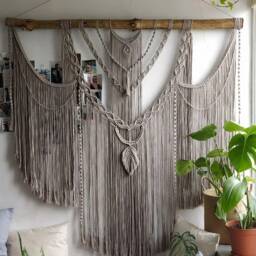 Extra Large Macrame Wall Hanging With Tassels, Boho Home Decor - thumbnail 4