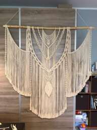 Extra Large Macrame Wall Hanging With Tassels, Boho Home Decor - thumbnail 1