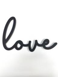 Love Wall Art Sign Matte Acrylic Family Room Accent - 3mm Thick, Mounted Wood Base, Multiple Sizes For Bedroom Or Lounge