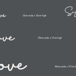 Love Wall Art Sign Matte Acrylic Family Room Accent - 3mm Thick, Mounted Wood Base, Multiple Sizes For Bedroom Or Lounge - thumbnail 4