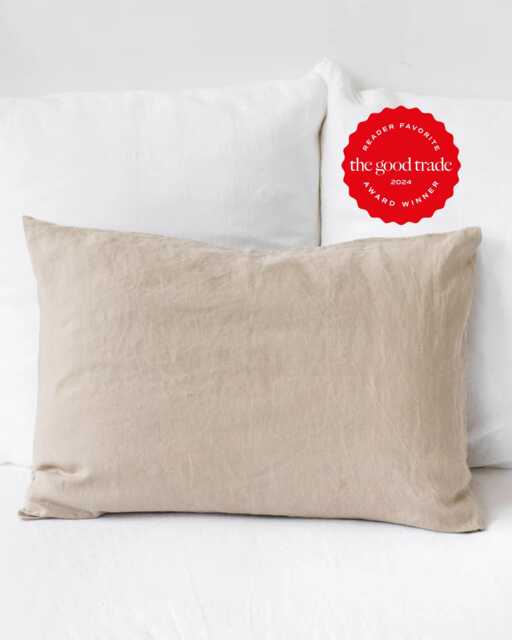 Natural Linen Pillowcase Beige Pillow Cover Standard King Queen Bedding - image 1