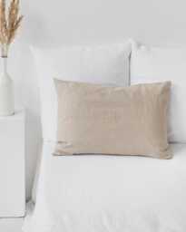 Natural Linen Pillowcase - Soft Stonewashed Flax Sham Custom Size Breathable Pillow Cover Neutral Bedding Accent in Pure European - thumbnail 1