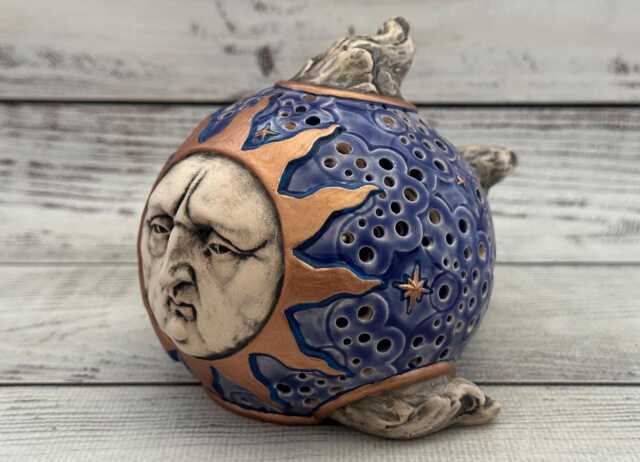 Unique Ceramic Sun Face Sculpture, Home Decor By Vladimir Butcanov - image 1