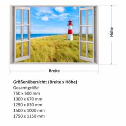147 Wall Tattoo Window - Lighthouse North Sea in 5 Sizes Maritime Wall Decoration Mural Country House White Red - thumbnail 2