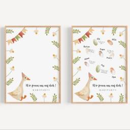 Baby Shower Guest Book Goose Poster Fingerprint - Decoration Keepsake - thumbnail 2