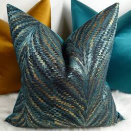 Luxury Teal & Gold Metallic Luxor Cushion Cover New Home Sofa & Bed Designer Handmade