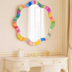 Rainbow Patterned Kids Mirror Funky Nursery Wall Decor - thumbnail 4