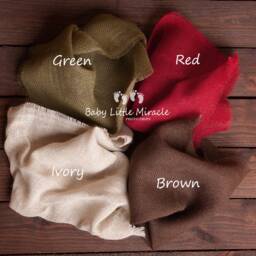 Burlap Blankste Set, Newborn Photo Prop, Vintage Layering Burlap Neutral Layer, Baby Shower Gift, Blanket - thumbnail 2