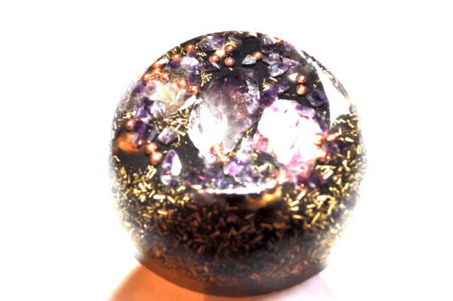 Amethyst Quartz Crystal Orgone Unit, Emf Protection Home Decor - image 1