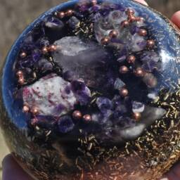 Amethyst Quartz Crystal Orgone Unit, Emf Protection Home Decor - thumbnail 2