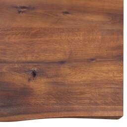 Hardwood Solid Oak Dining Table With Steel Base - Industrial Rustic Handmade Kitchen 046 - thumbnail 4